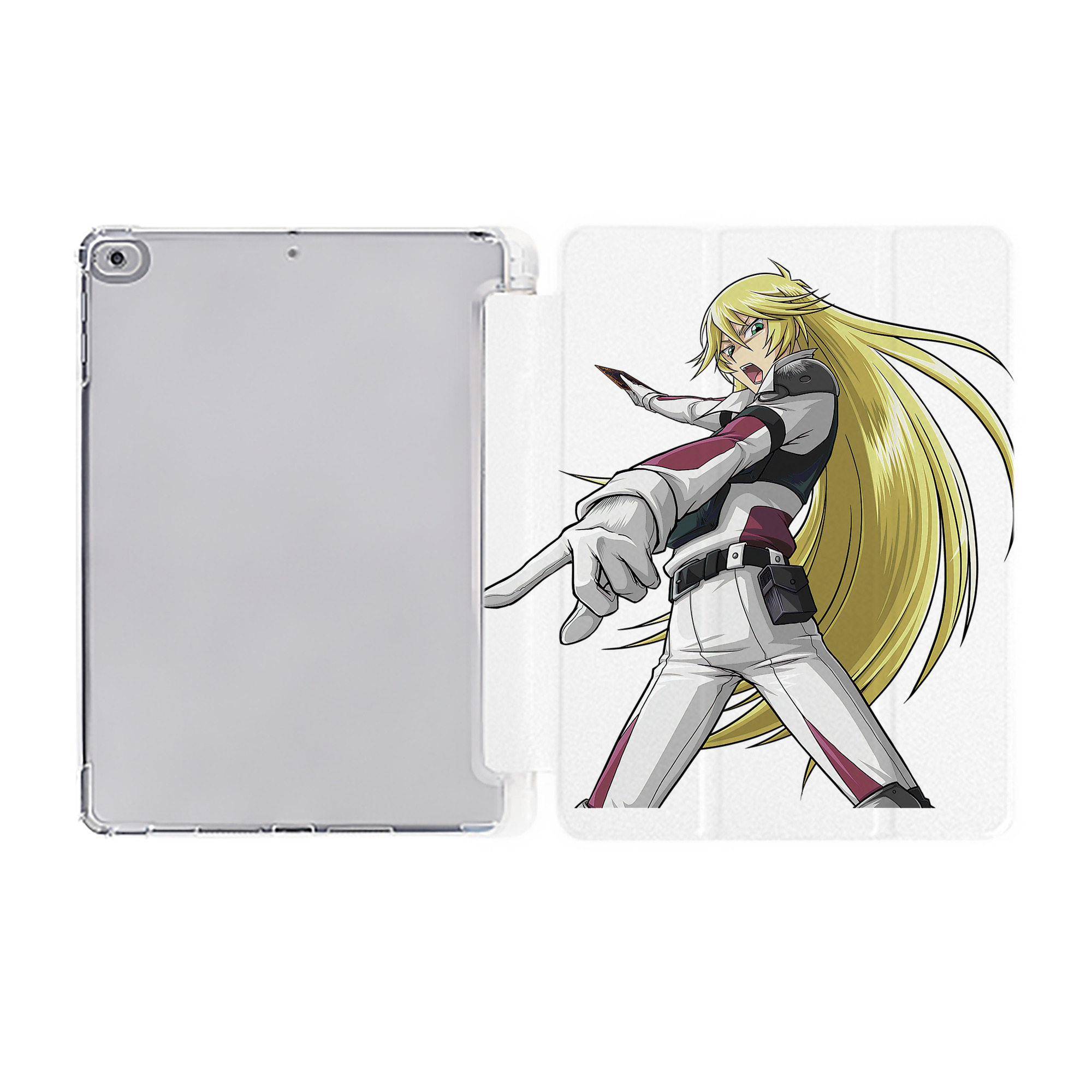 （画像用） 遊☆戯☆王 Yu-Gi-Oh! IPad ケース ペン収納付き 三つ折りスタンド PUレザー×シリコン 対応機種9.5/10.5/10.9インチ